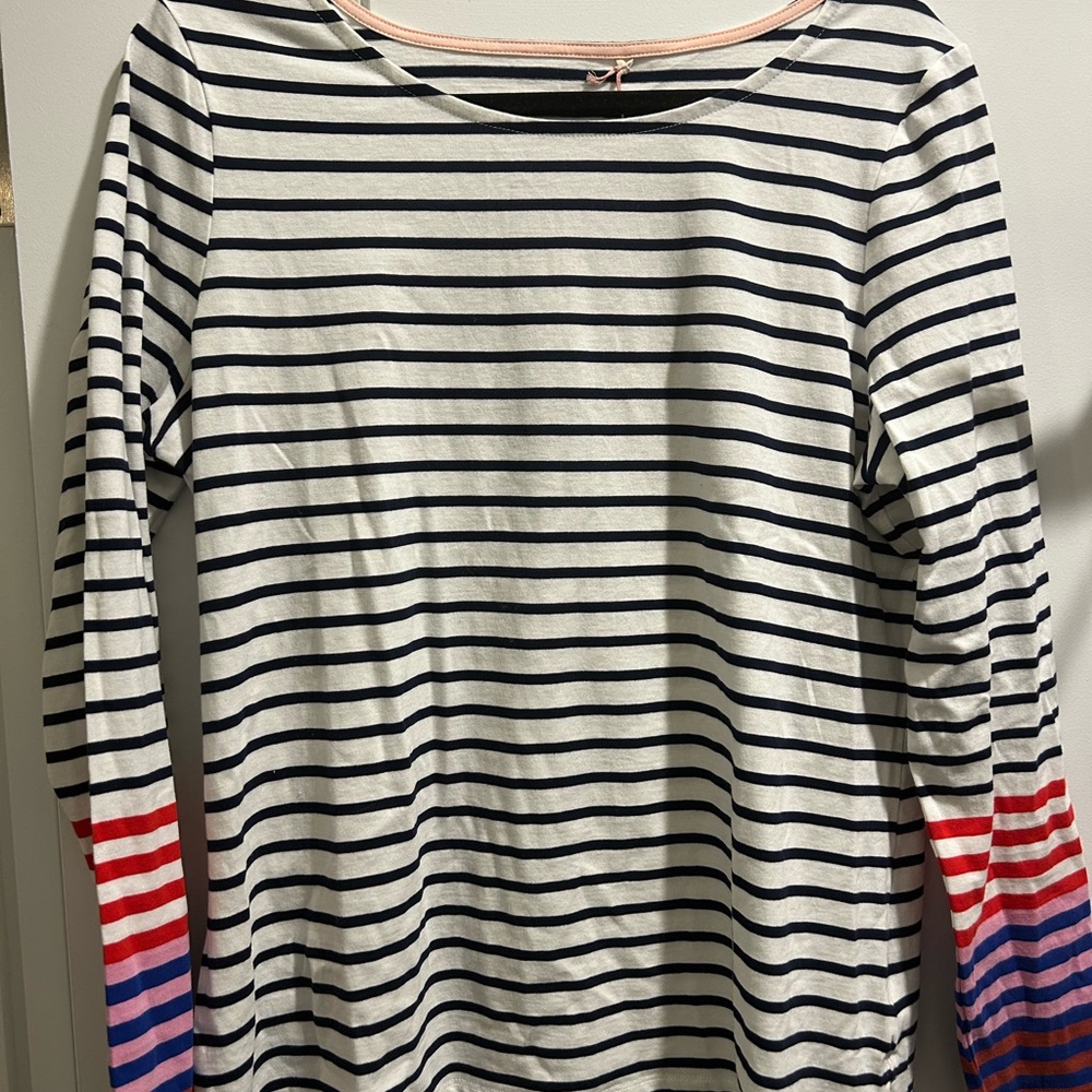 Boden Navy Striped Top
